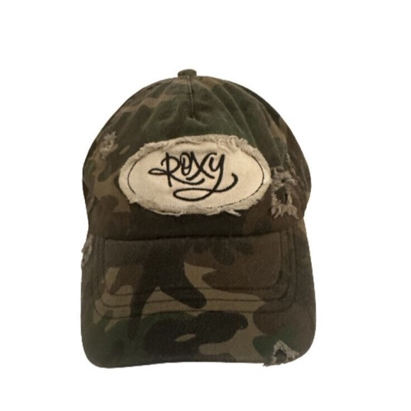 ROXY Accessories - ROXY Camo Hat Cap SnapBack Women Distressed Hunting Logo Patch Adjustable